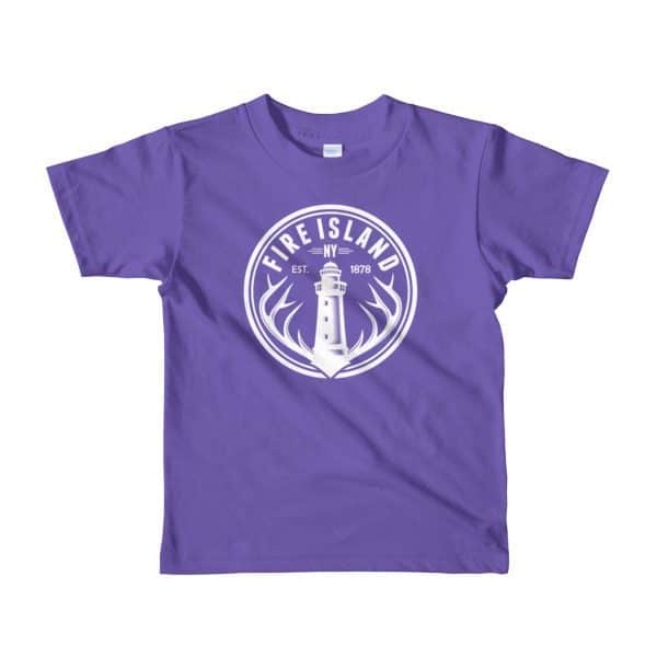 Fire Island ny logo kids purple short sleeve unisex T-shirts Youth shirt