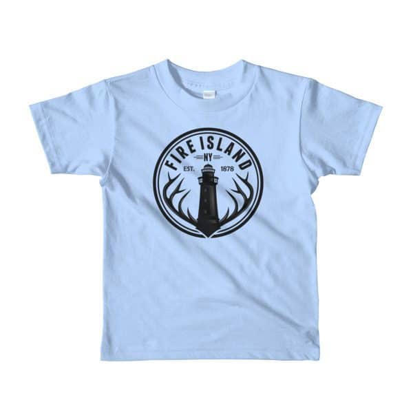 Fire Island ny logo kids light blue short sleeve unisex T-shirts Youth shirt