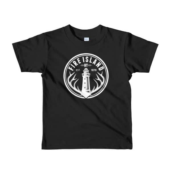Fire Island ny logo kids black short sleeve unisex T-shirts Youth shirt