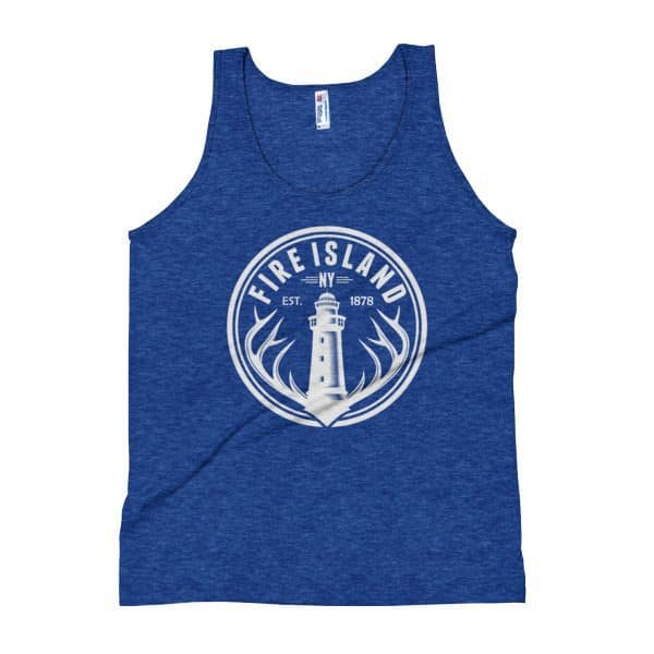 Fire Island NY logo dark blue tank top Unisex T-shirt