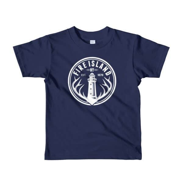 Fire Island ny logo kids navy blue short sleeve unisex T-shirts Youth shirt
