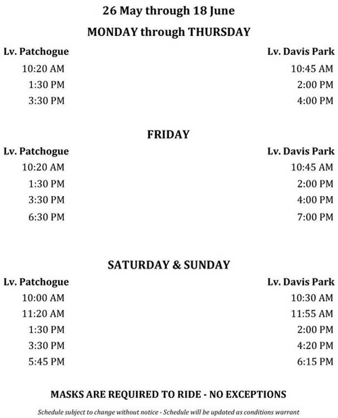Davis Park Schedule
